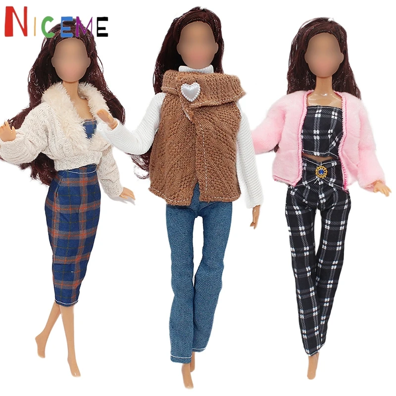 1SET 30cm Doll Dress Outfit Casual Wear Handmade Girl Clothing Skirt Accessories Clothes for Doll DIY Dollhouse Baby Toys