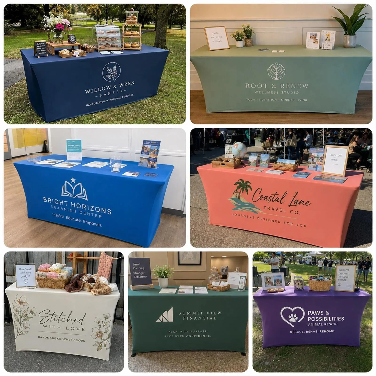 Customized logo all inclusive table cover, all inclusive tablecloth, suitable for investment promotion activities and parties