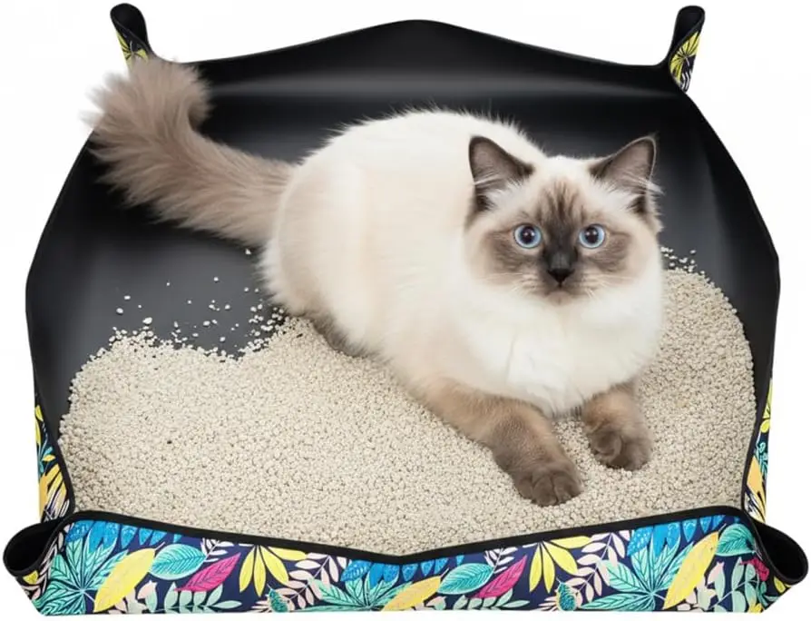 2026 New Upgrade Travel Litter Box, Foldable Cat Litter Box Leak-Proof & Portable Litterbox for Cats Kittens Puppies