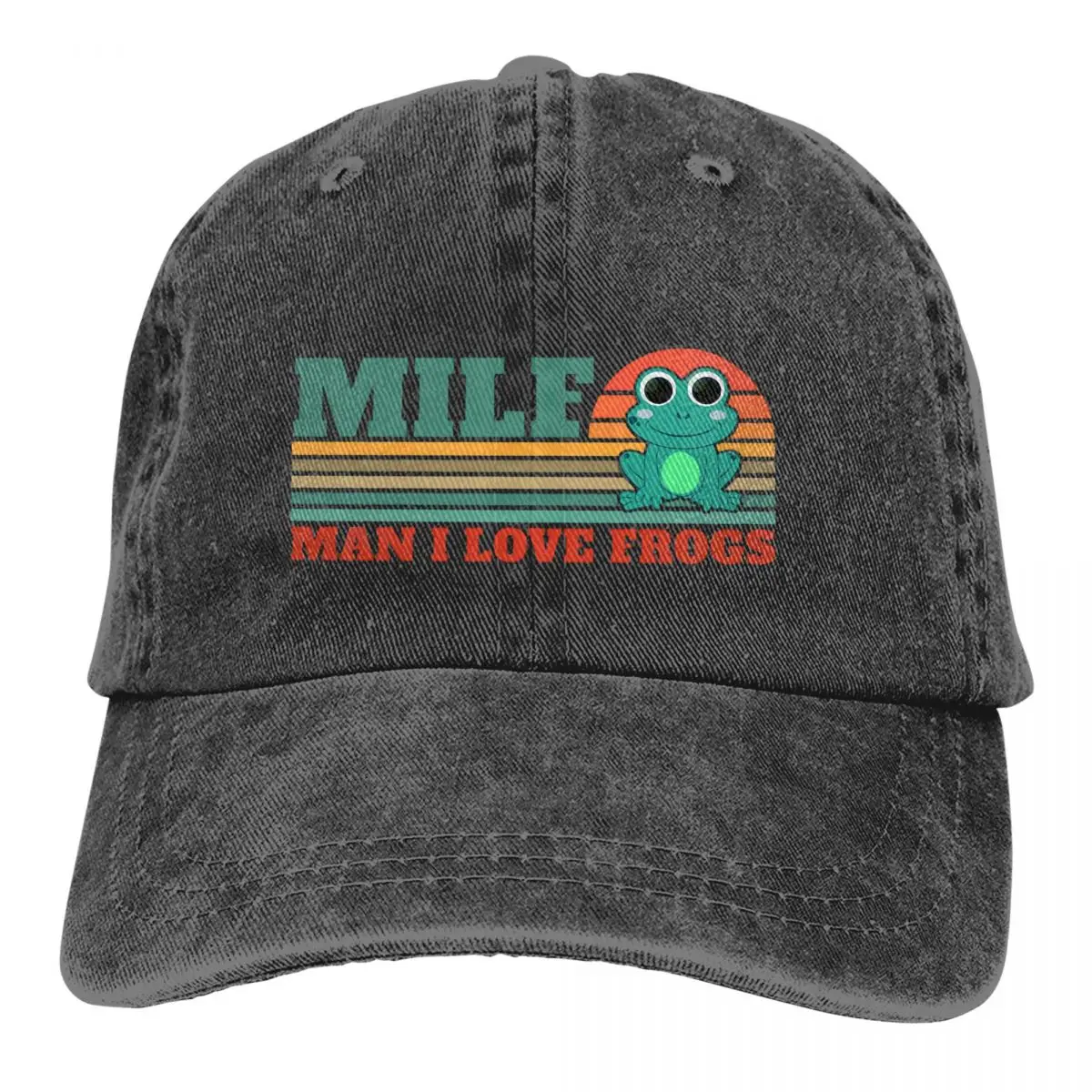 

Man I Love Frogs Stripe Baseball Caps Peaked Cap MILF MEME ART Sun Shade Cowboy Hats for Men Trucker Dad Hat