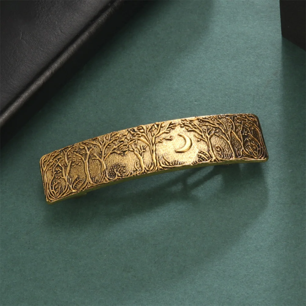 

Retro Women Hairpin Creative Moon Design Metal Barrette Elegant Lady Headdress Party Wedding Holiday Decorative