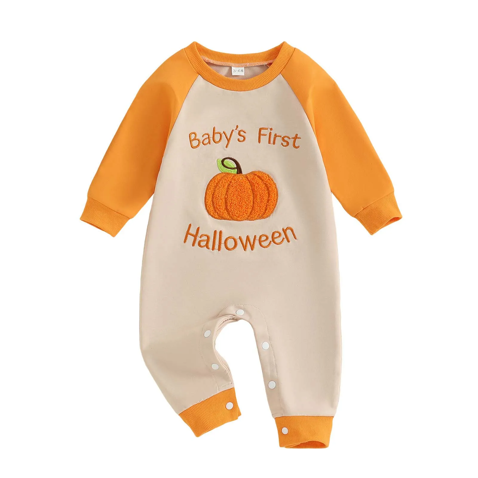 

Baby Boy romper 2025 Halloween Comfortable And Breathable Cute Pumpkin And Letter Embroidery Bodysuit Toddler popular clothes