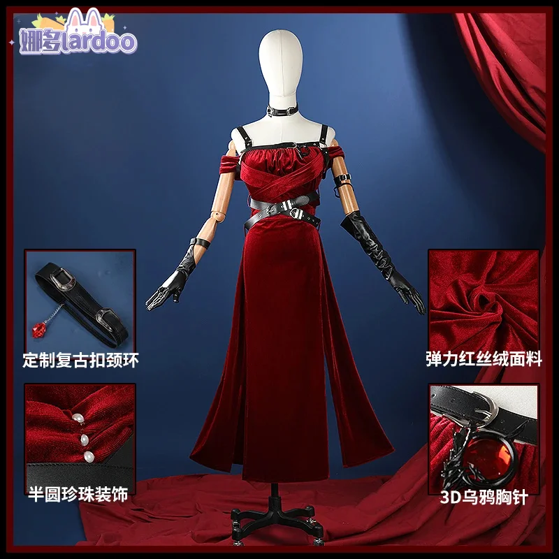 

Love And Deepspace Red Dress The Darkness Is Beautiful Red Velvet Heroines Cosplay Costume Game Party Uniform Lardoo