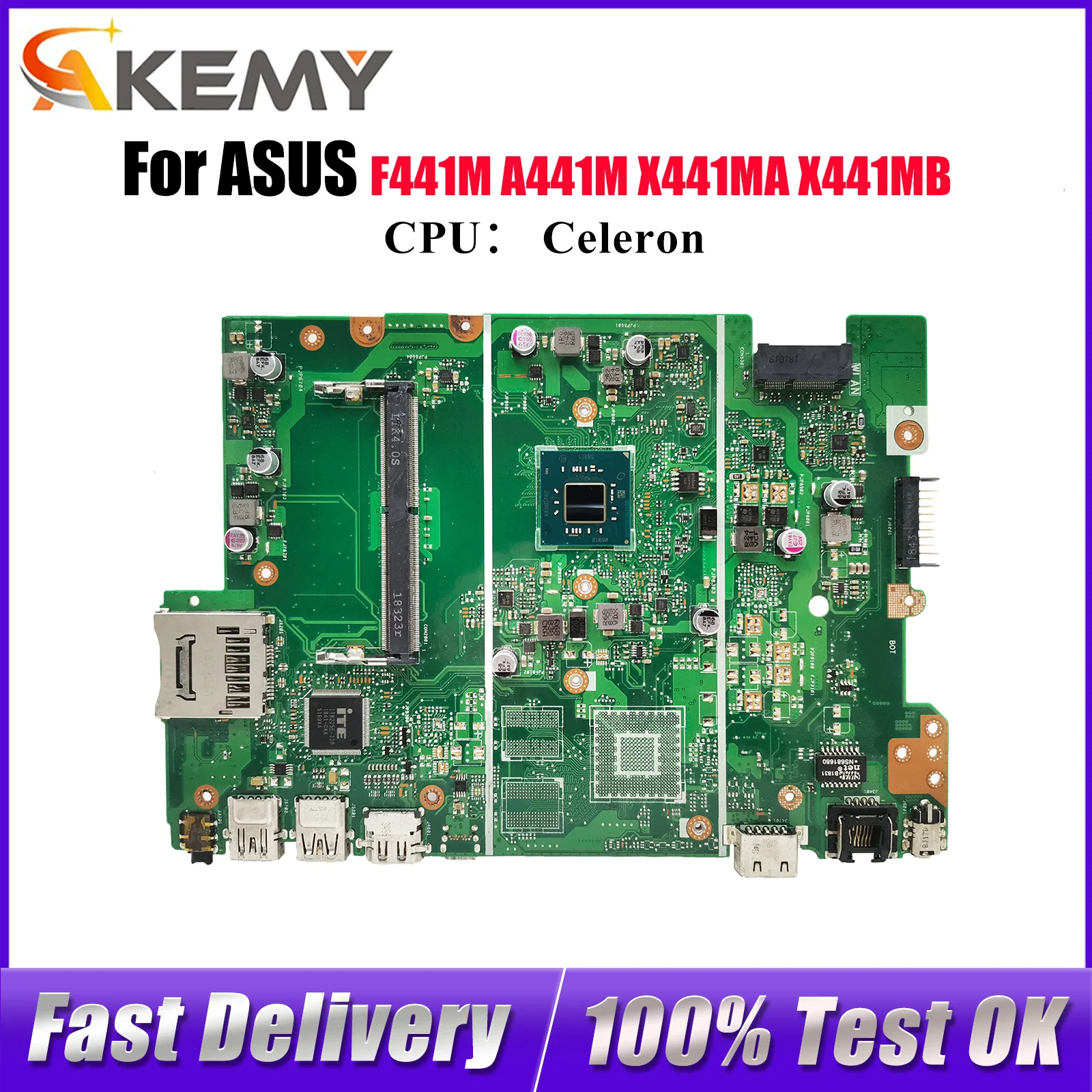 

X441MA Материнская плата для ноутбука ASUS VivoBook X441MAR X441MA A441M X441M F441M X441MB Материнская плата с процессором Celeron 100% tests OK stk