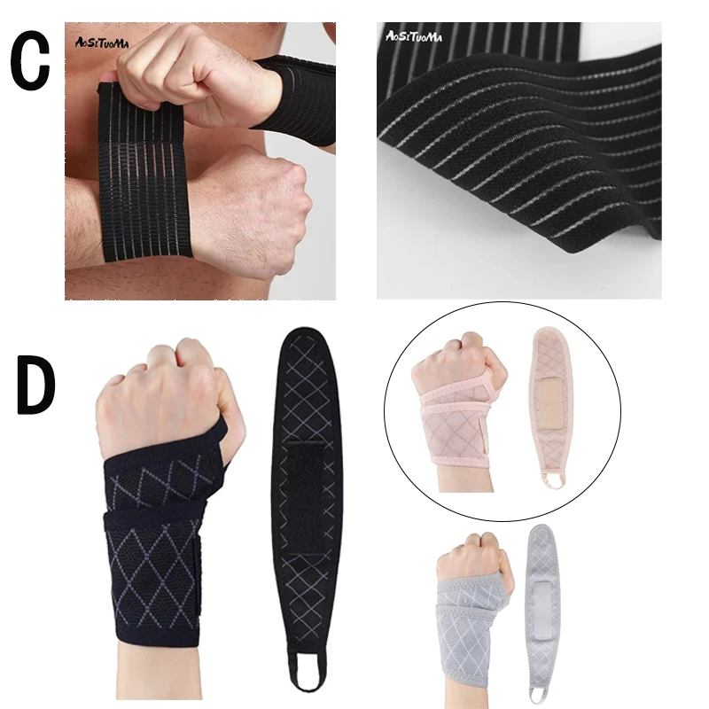 1PC Exercise Pressure Strap Elastic Wrist Wrist Pressure Weight Lifting Sports Wrist Bandage Wrap Wrist Guard against Sprain Men