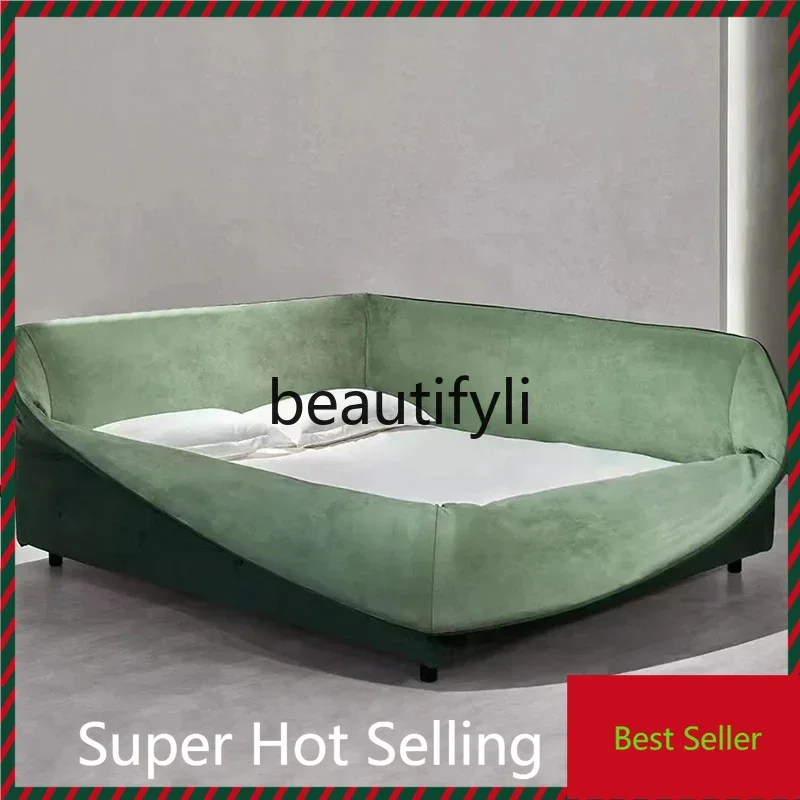 

A71 Bird's nest bed Italian minimalist parent-child fabric creativity No bedside does not disturb each other Double bird's nest