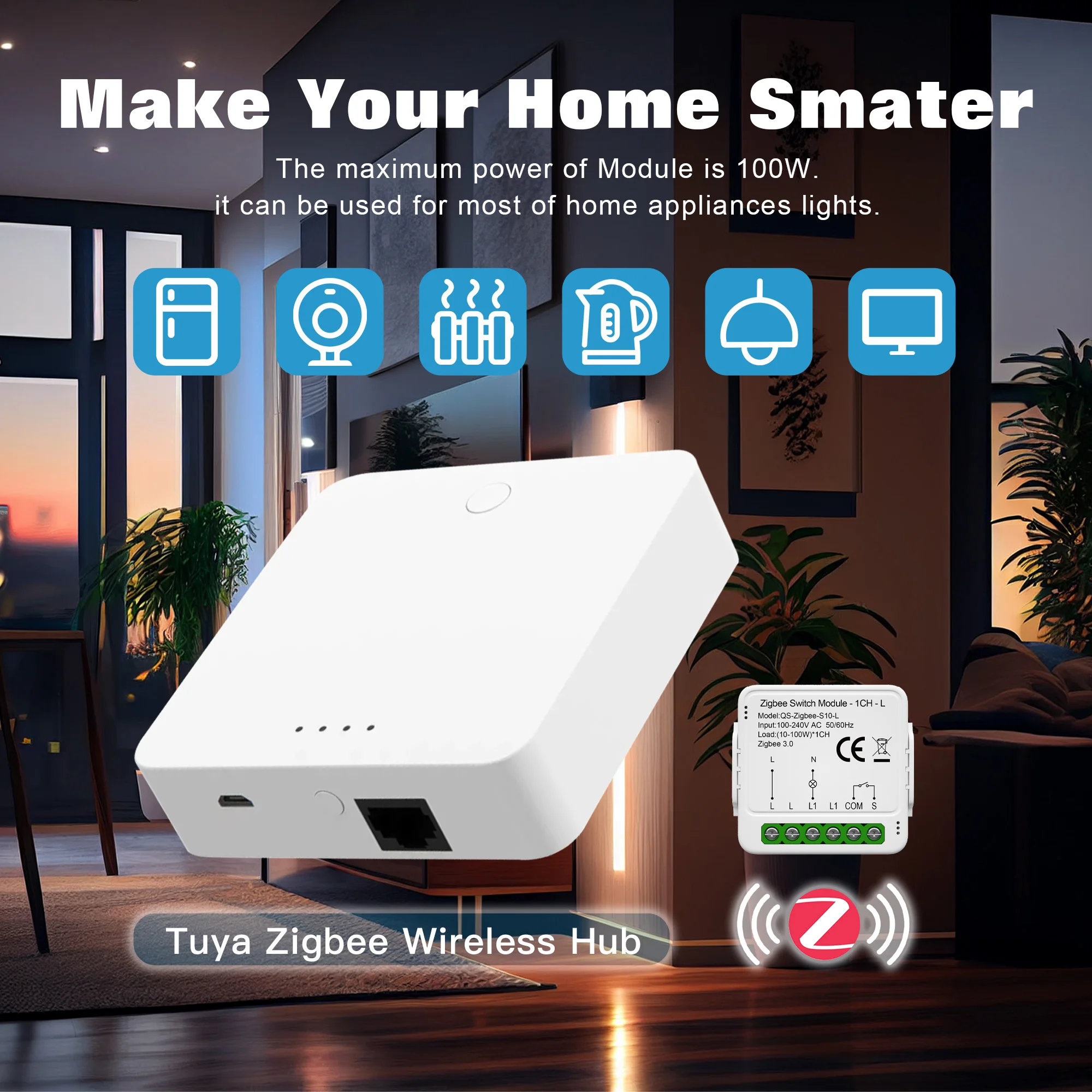 Tuya Smart Switch Tech, aucun fil de melon al requis, disjoncteur domestique intelligent, prise en charge d\'Alexa et de Google Home Control