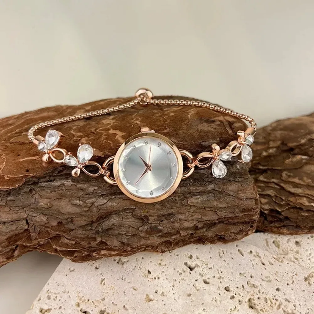 Jam tangan gelang pola kupu-kupu jam tangan Quartz indah jam tangan gelang wanita jam tangan poang