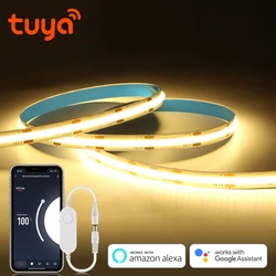 WiFi Tuya inteligentna dioda LED taśma lampa COB z możliwością przyciemniania szafki kuchennej z podświetleniem oświetlenie działa z Alexa Google Home Assistant