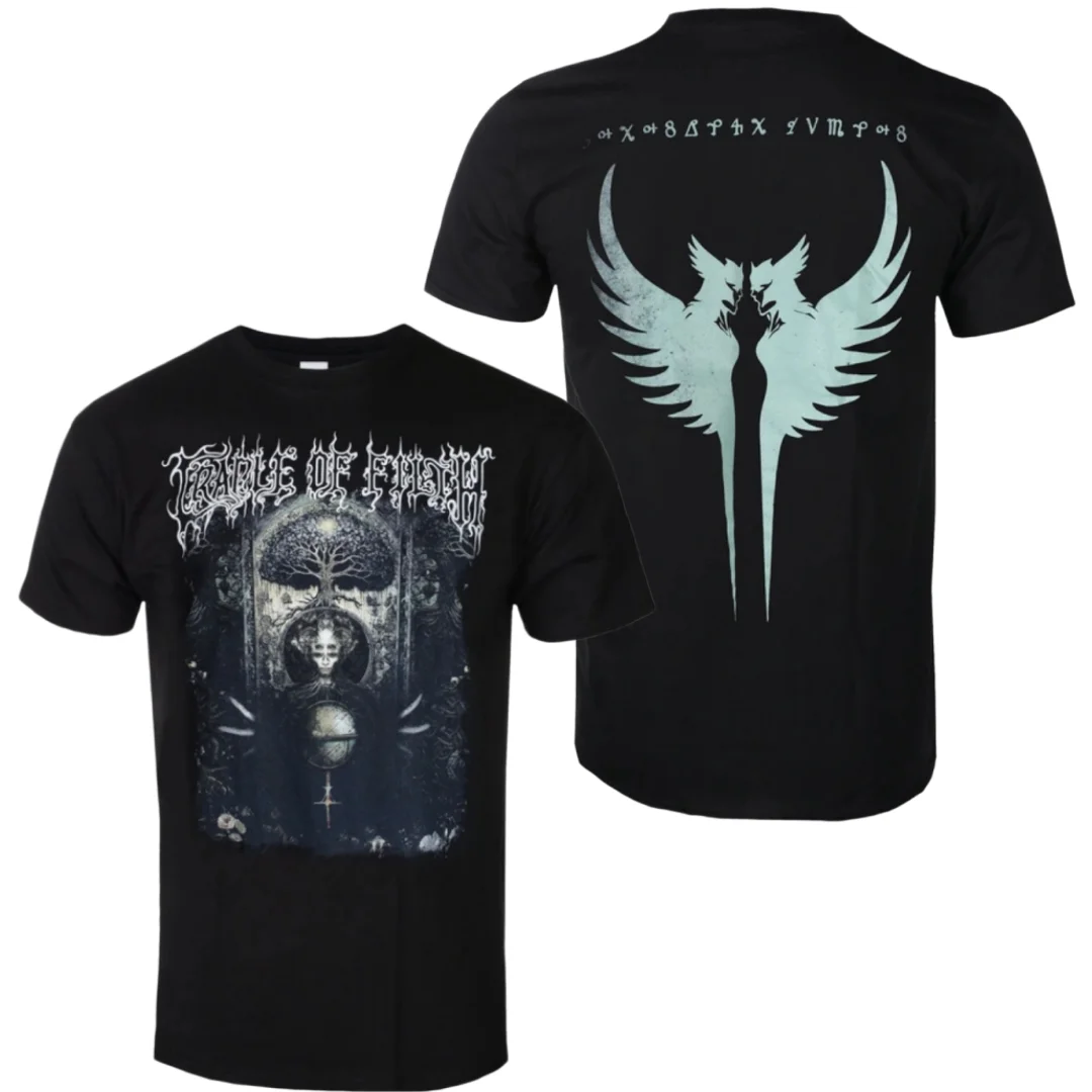 Cradle Of Filth Occult Symbol And Tree Inspired Print Tee Breathable Cotton T-Shirt For Daily And Concert Wear