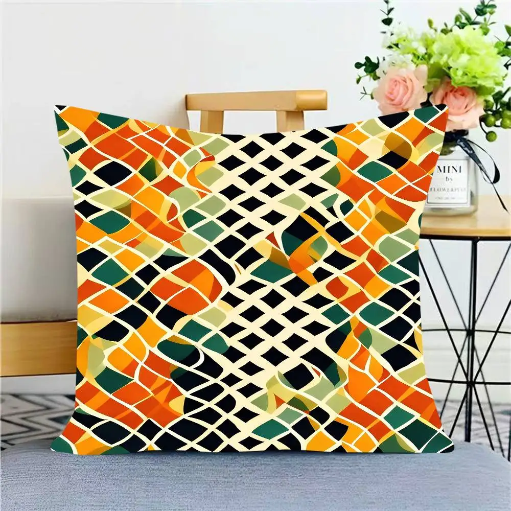 تصميم هندسي ملون غطاء وسادة شخصي لغرفة نوم الأطفال وديكور الحفلات البرية كيس وسادة هدية عيد ميلاد للأطفال