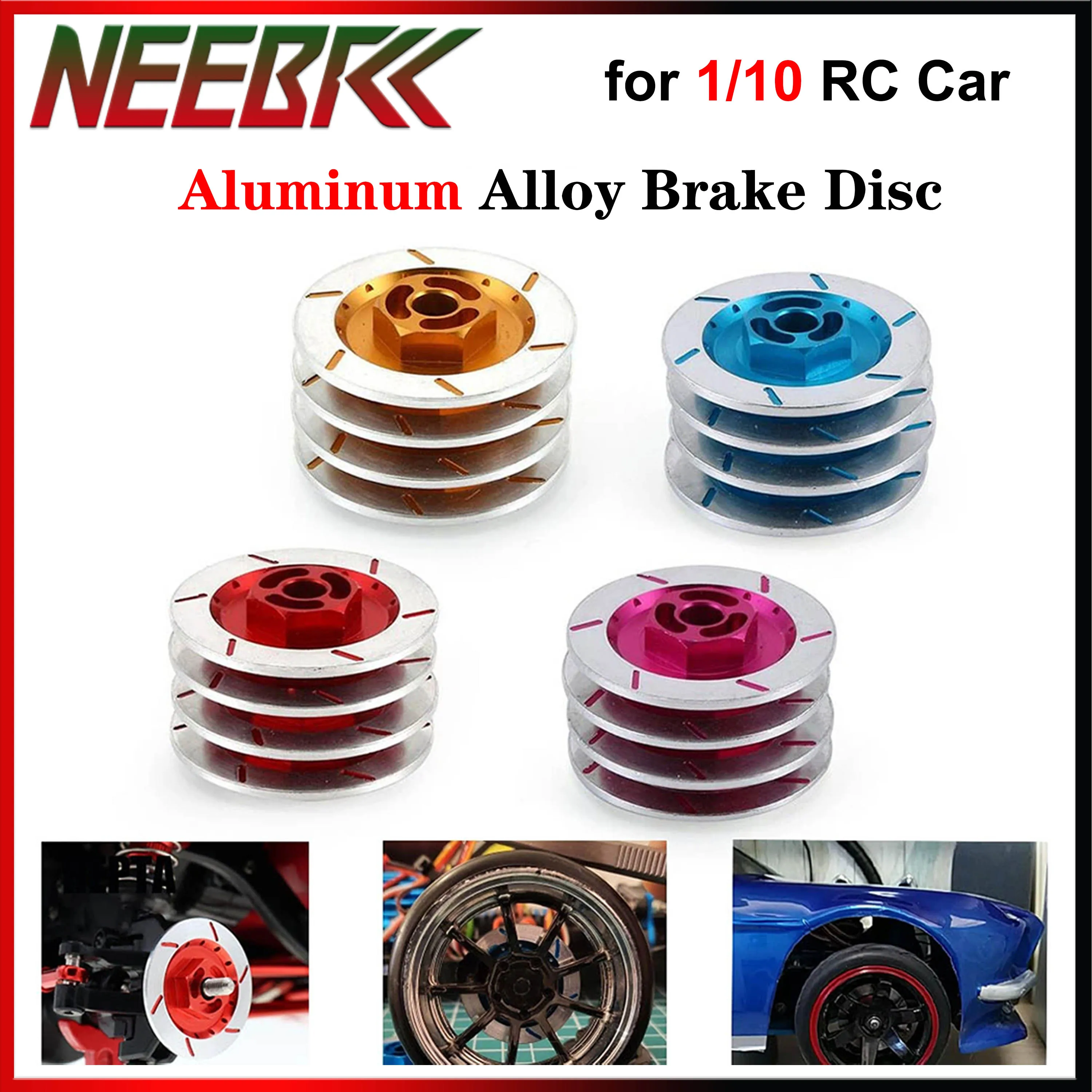 

4PCS 12mm Wheel Rim Aluminum Alloy Brake Disc Metal Hex Adapter for 1/10 RC Car MN HSP Tamiya Traxxas Sakura D4 Upgrade Parts