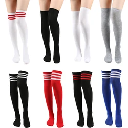 Women Socks Striped Socks Three Bars Academic Style Thigh Socks Stocking Performance Socks High Tube Women Socks