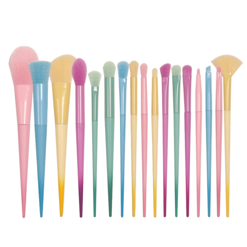 17pcs Multicolour Makeup Brush Set Foundation Blending Face Powder Blush Concealers Eye Shadow Professional Make Up Brush Tools