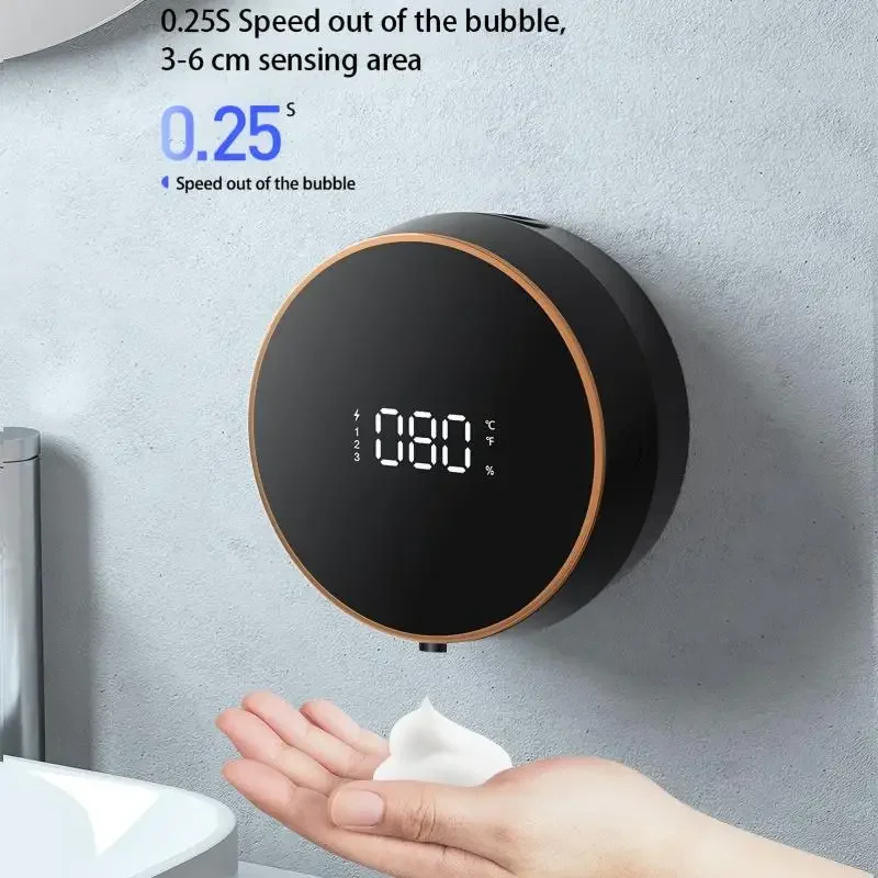 

300ML Wall-Mounted Intelligent Induction USB Rechargeable Round Automatic Soap Dispenser Touchless Infrared Hand Washing Machine