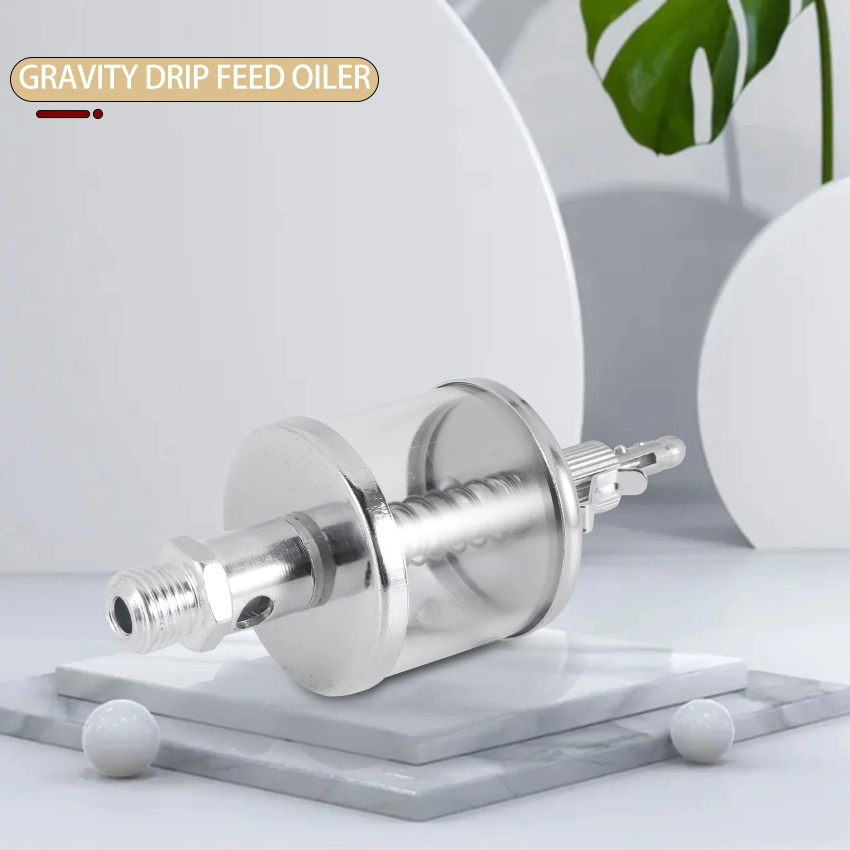 50mL mesin pelumas minyak gravitasi tetes umpan Oiler bening + perak