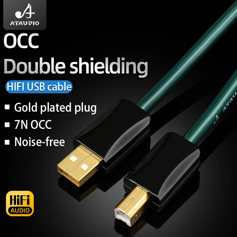ATAUDIO Hifi USB Cable Type A To B / USB A To C / USB C To B / C To C Audio OTG Cable For PC DAC Mobile Phone