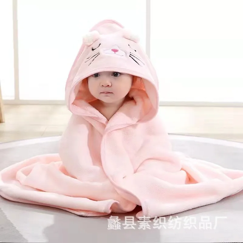 Cartoon Animal Baby Bath Towels Soft Newborn Hooded Towel Blanket Toddler Bathrobe Warm Sleeping Swaddle Wrap for Boys Girls