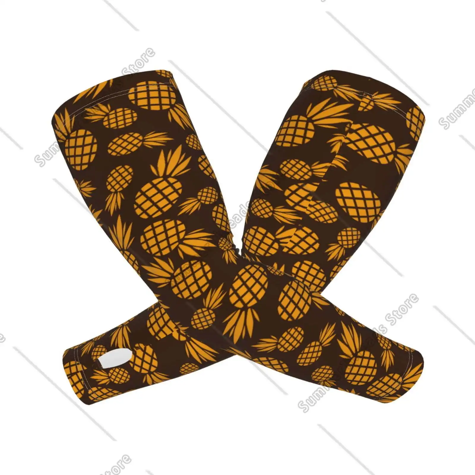 Fundas refrescantes de piña coloridas para mujer, mangas de brazo, funda de protección solar UV para cubrir con silicona antideslizante