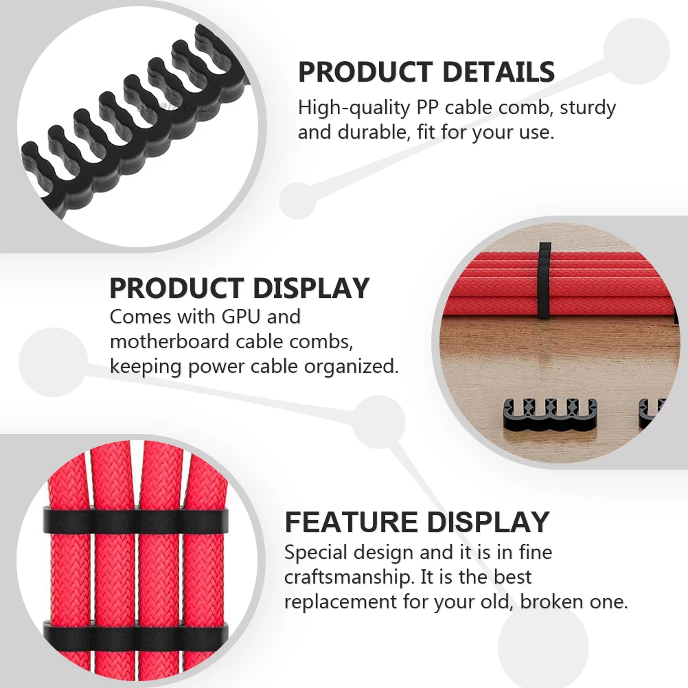 

1 set 1 Set 24Pin 8Pin 6Pin Extension Power Supply Cable High-Quality Pp Sturdy For 3.0-3.6Mm Silver-Plated Wire Cable Organizer