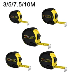 Steel Tape Measure Retractable 3 / 5 / 7.5 / 10m Meters Thickened Self-locking Woodworking Tools Precise Clear Metric Tape Ruler