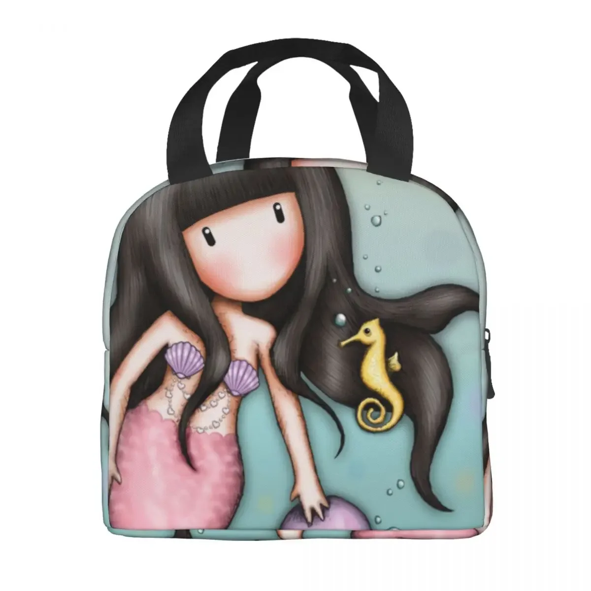 Bolsa de almuerzo personalizada con dibujos animados Santoro Gorjuss para mujer, fiambreras con aislamiento térmico para niños, bolsa de