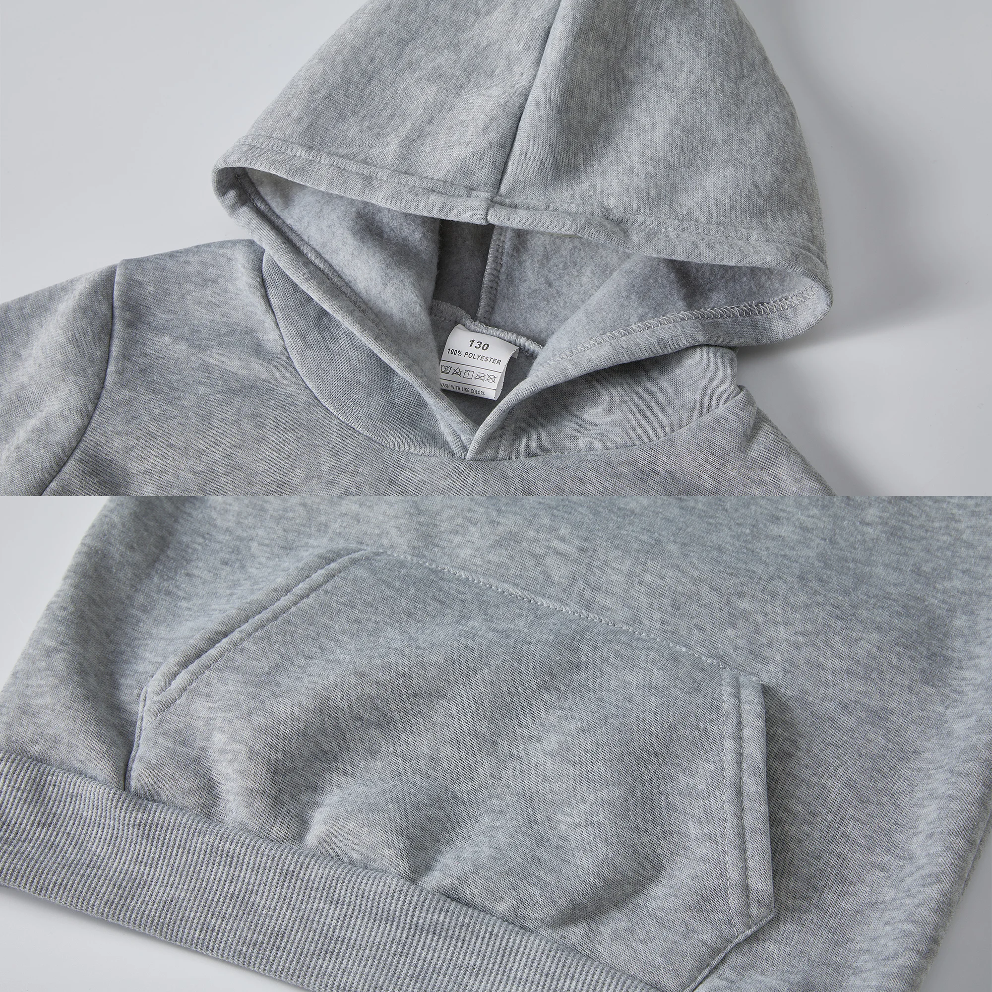 سويت شيرت بغطاء للرأس بلون موحد للأولاد والبنات - دافئ، مريح، مبطن بالصوف، طراز أساسي متعدد الاستخدامات، مثالي كهدايا