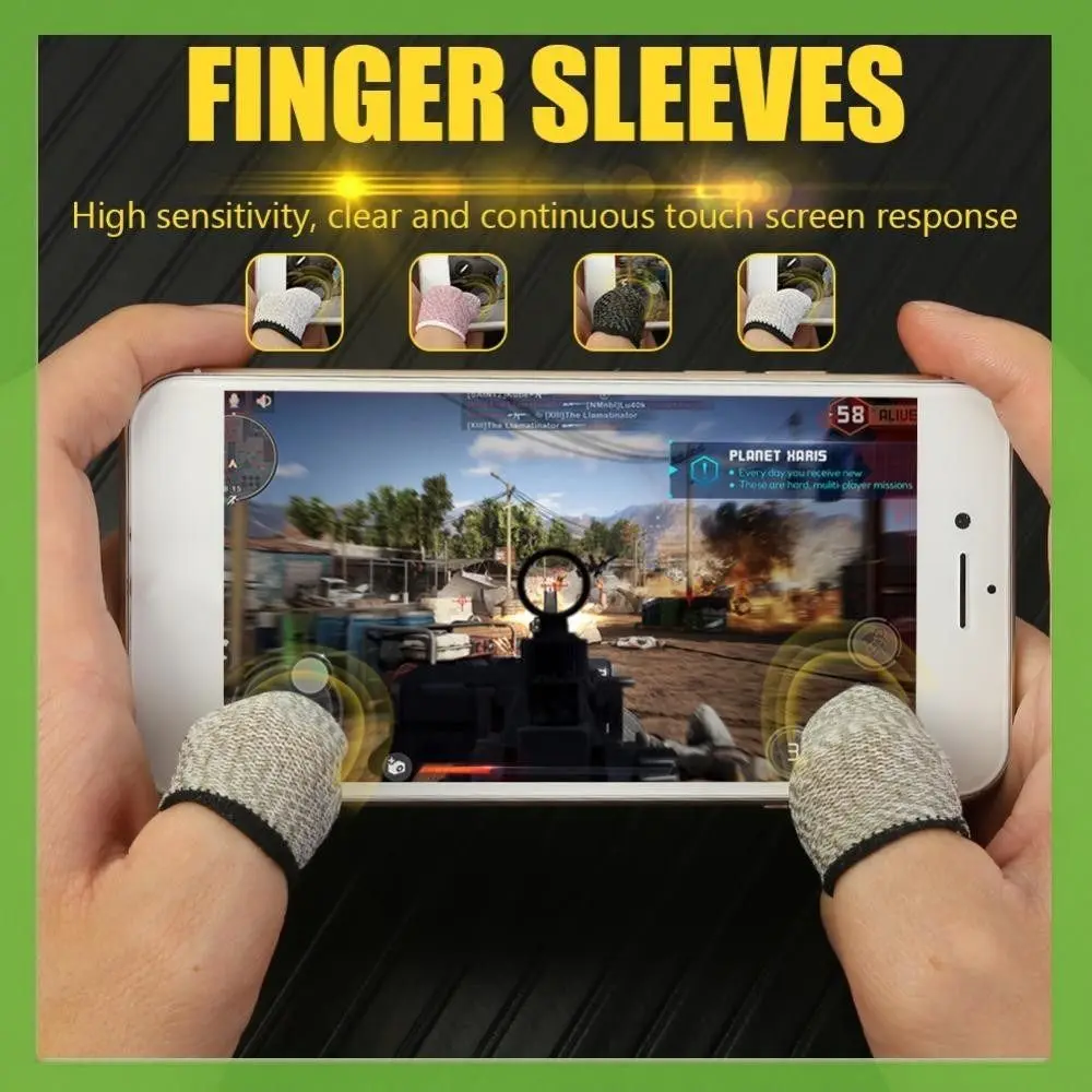 PUBG Mobile Gamer Sweat Resistant Thumb Covers Anti Slip Sweatproof Finger Sleeve Super Thin Breathable Fingertip Gloves