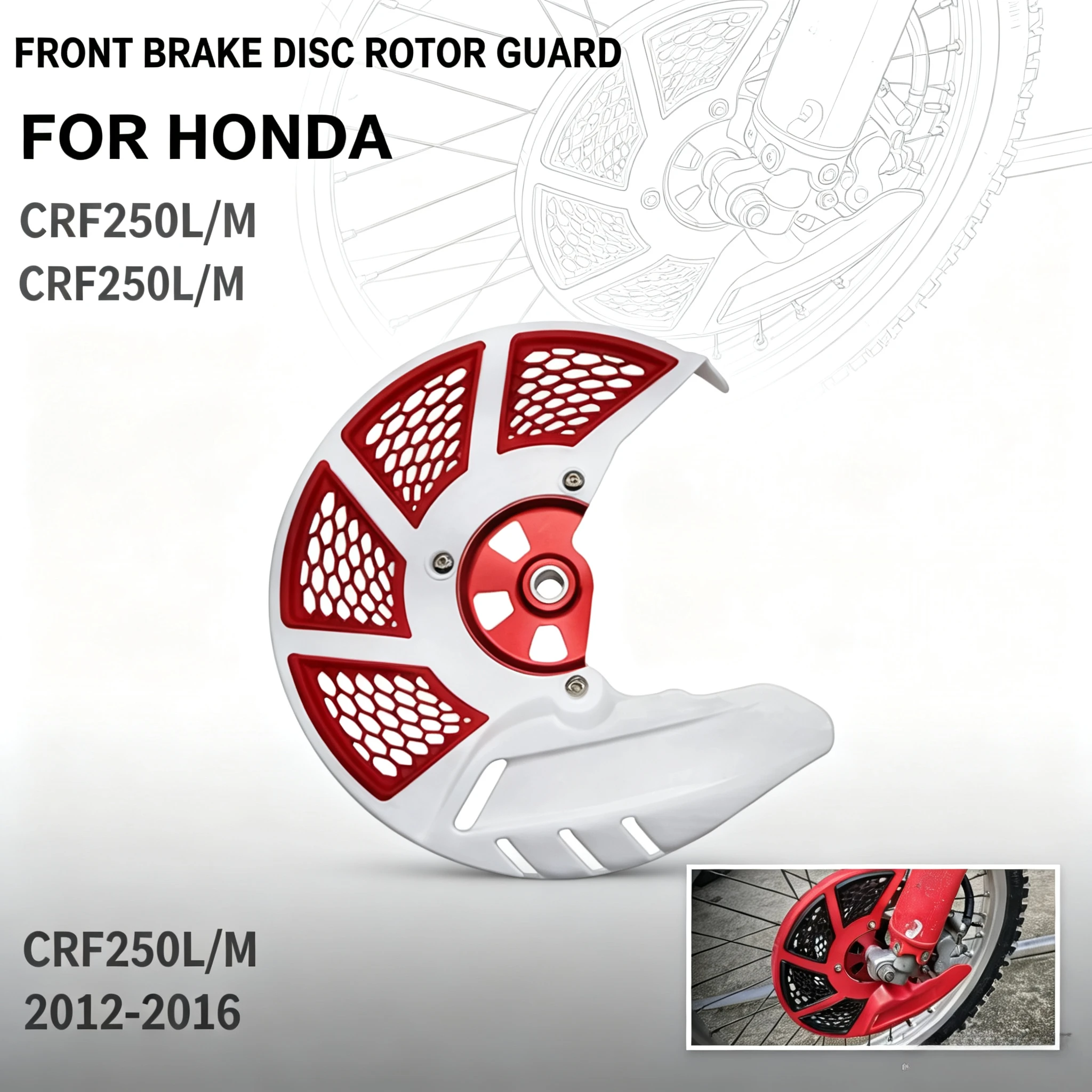 Motorcycle Front Brake Disc Rotor Guard Protector Cover For Honda CRF250L CRF250M 2012‑2016 Dirt Bike Parts