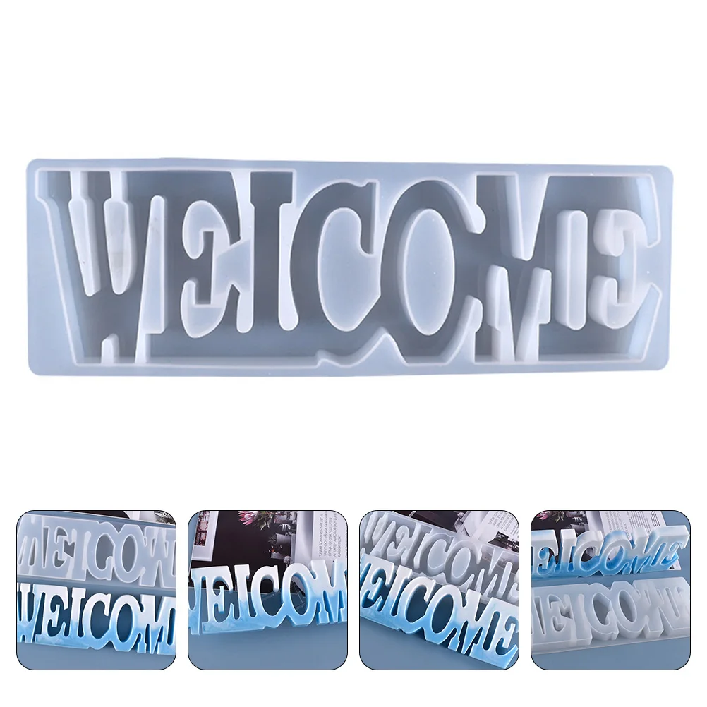 

Letter Stencil Resin Word Molds Silicone Ultraviolet Light Welcome Signs White for Office
