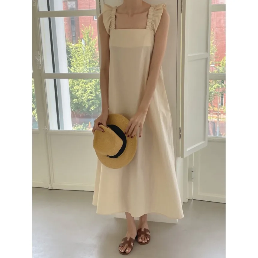 

Summer Floral Lace Trim Sleeve Dress Korean Style Women's Fashion Spring Autumn Winter Casual Dress for Various Occasions