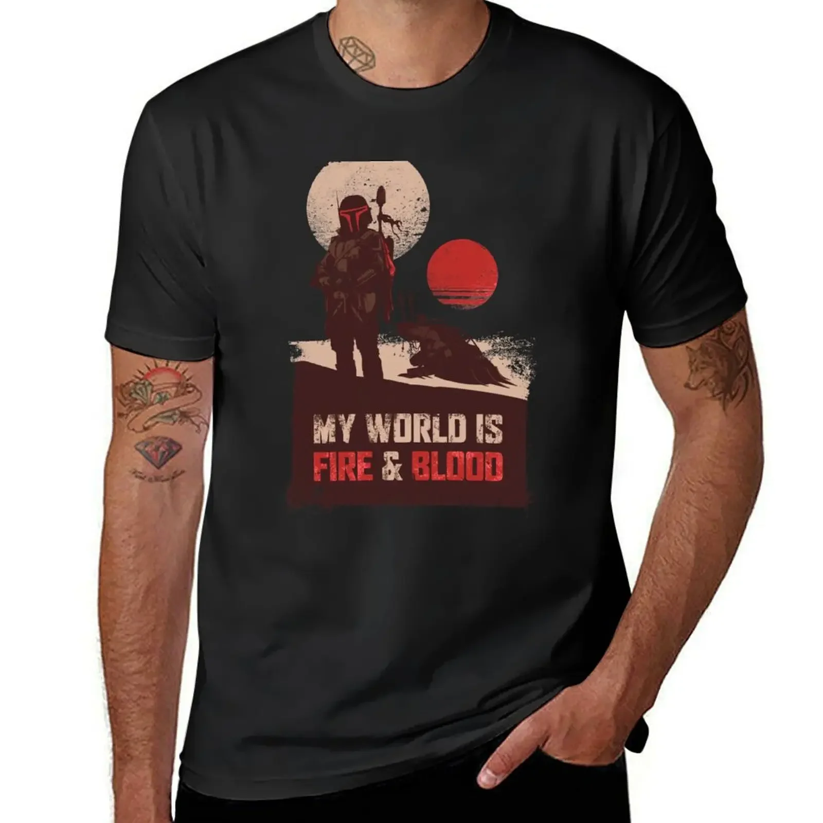 

My world is Fire & Blood T-Shirt summer clothes graphic tee shirt tee shirts for men