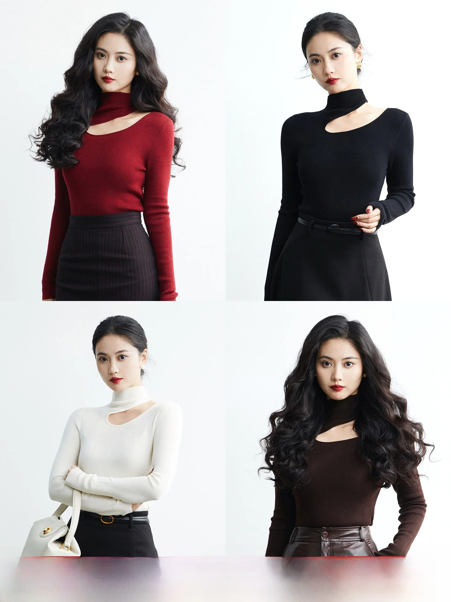 

TAIYANG OFFICE женский вязаный свитер с высоким воротником и костями для похудения, зимняя модная внутренняя одежда Base irt