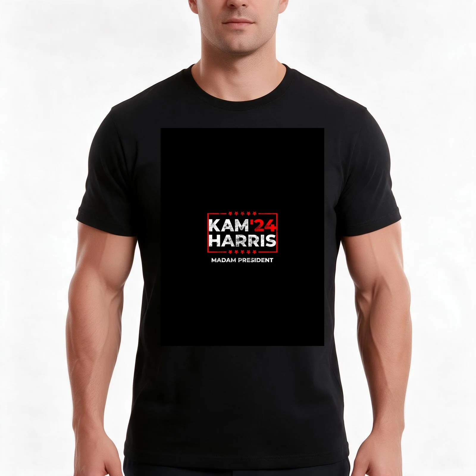 Kamala Harris 2024 Madam President Vintage Faded Retro Distressed T-Shirt Summer Casual Cotton Tee Oversized Streetwear Tops