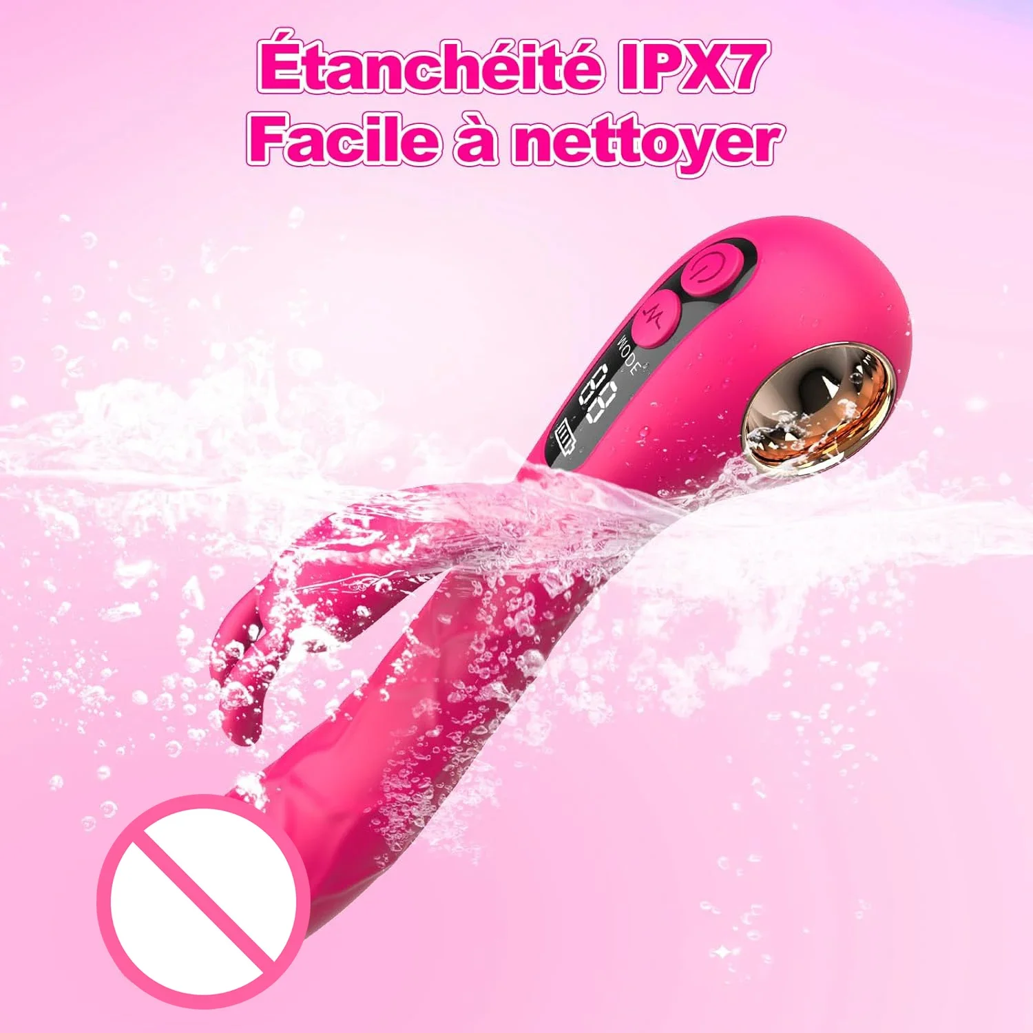 2 in 1 G-spot Rabbit Vibrator LCD Display Vibrating Clitoral Stimulator Realistic Dildo Vibrator G-Spot Adult Sex Toys for Women - Image 5