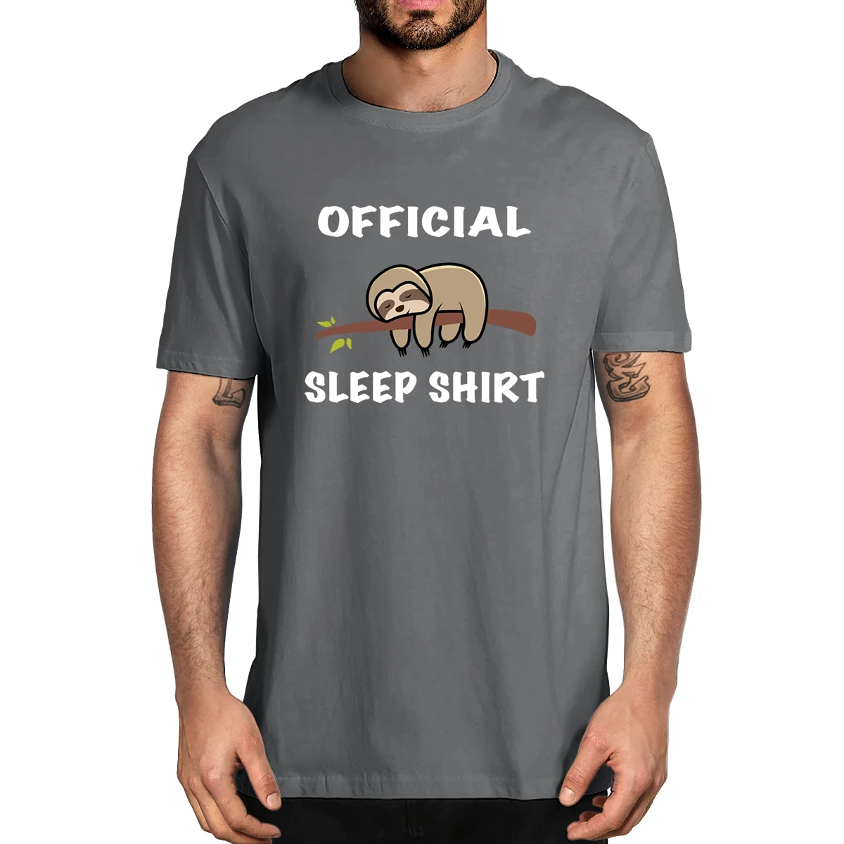 

100% Cotton Official Sleep Shirt Sloth Funny Men's Novelty Short Sleeve T-Shirt Women Casual Harajuku Fashion Tee Streetwear