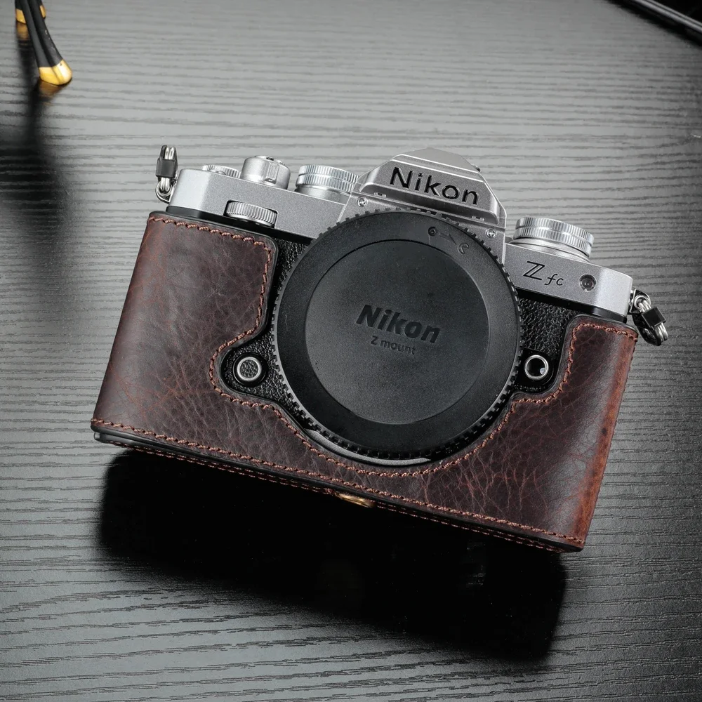 Nikon ZF Camera Case Handmade Genuine Leather Half Body For Nikon Z-fc ZFC ZF