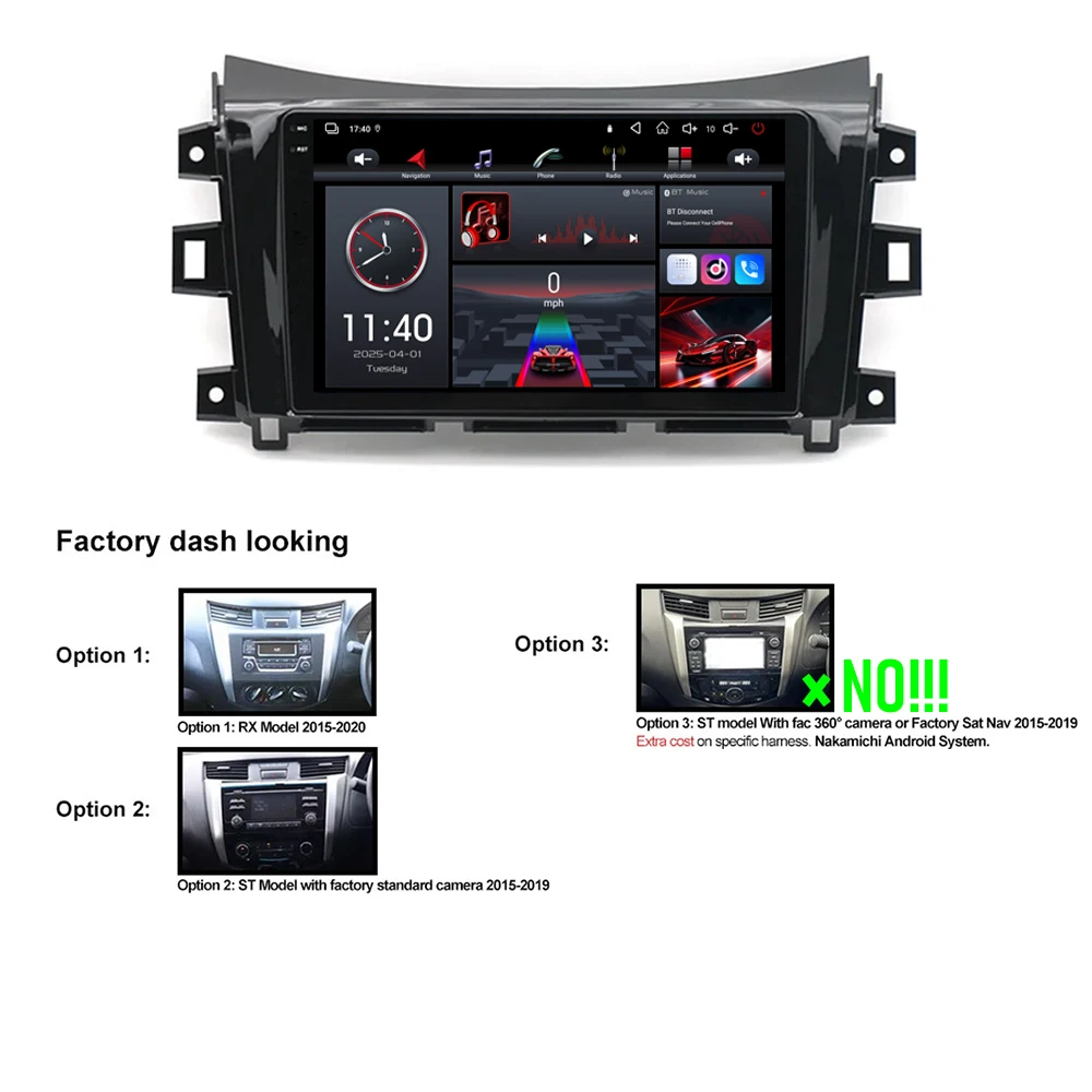 64G GPS 10'' For Nissan Navara 2015-2020 NP300 Car Radio Stereo Head Unit Wireless Apple Carplay Android 15 Camera Google Map