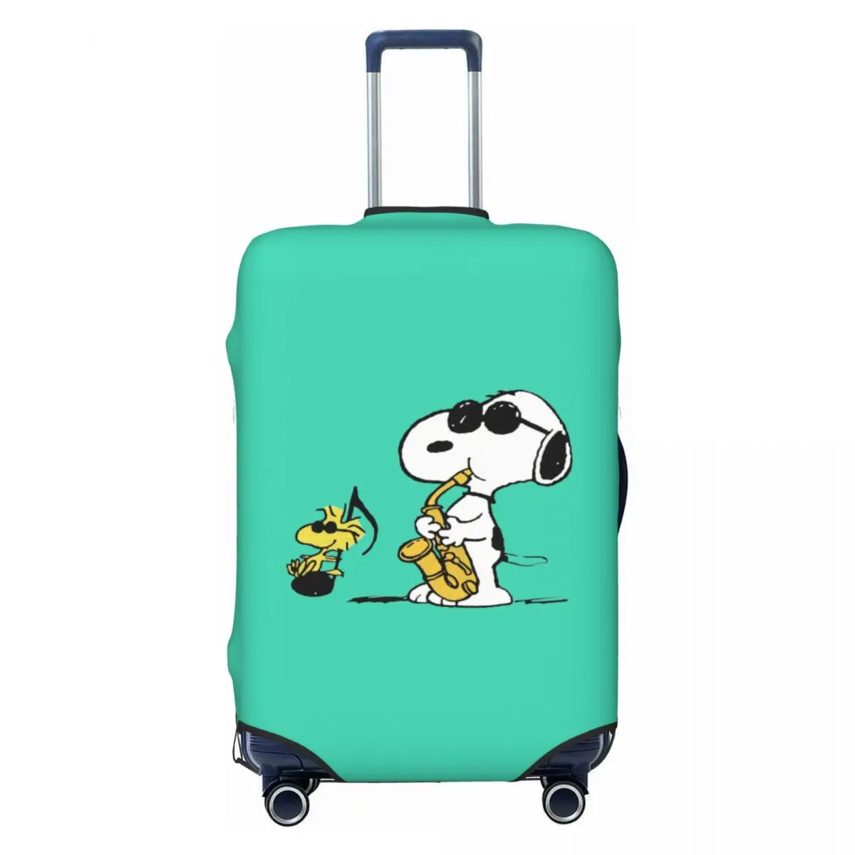 

Custom Funny S-snoopys Saxophone Music Luggage Cover Protector Dust Proof Travel Suitcase Covers