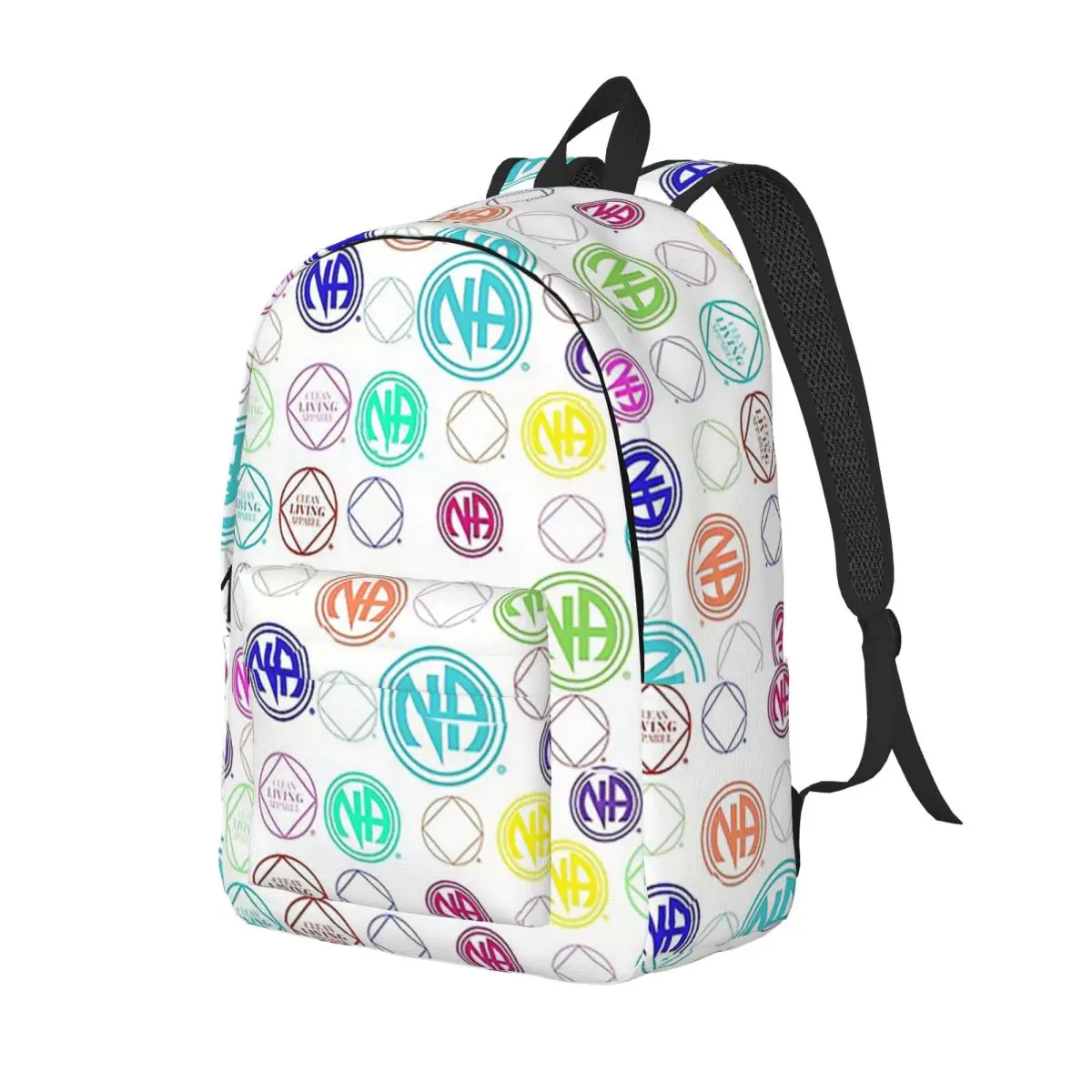 Colorful NA Symbols And Logos Narcotics Anonymous Gift Student Backpack School Bag Hiking Travel Daypack Bookbag Shoulder Bags