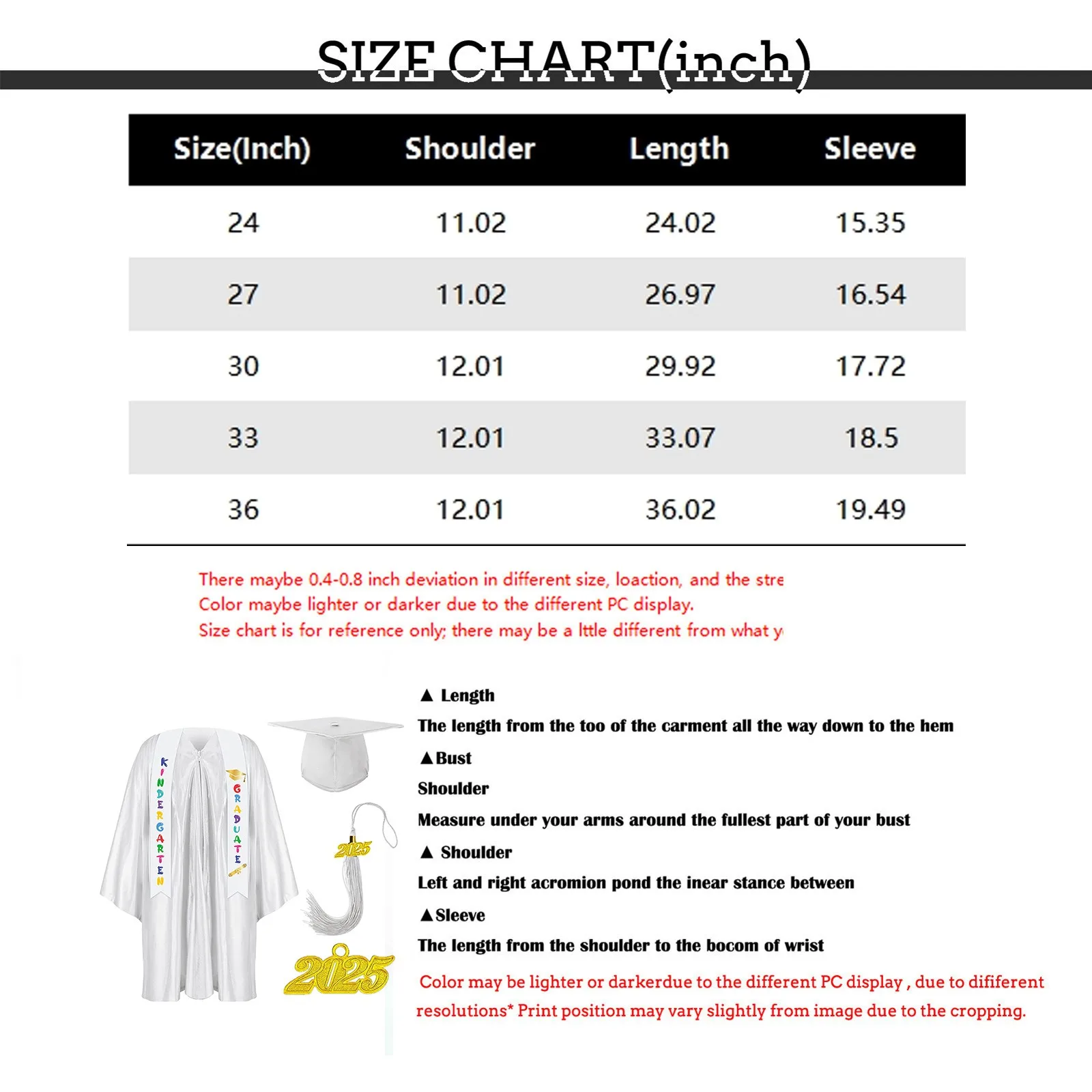 Bambini Abito accademico Uniformi scolastiche per bambini Scuola materna in età prescolare Abito da laurea Scialle Nappa Cap Set Abiti da festa