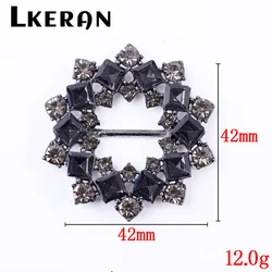 New Large 42mm 2Pcs/Set Alloy Crystal Rhinestone Buckles Wedding Invitation Card Decoration DIY Hair Accessories