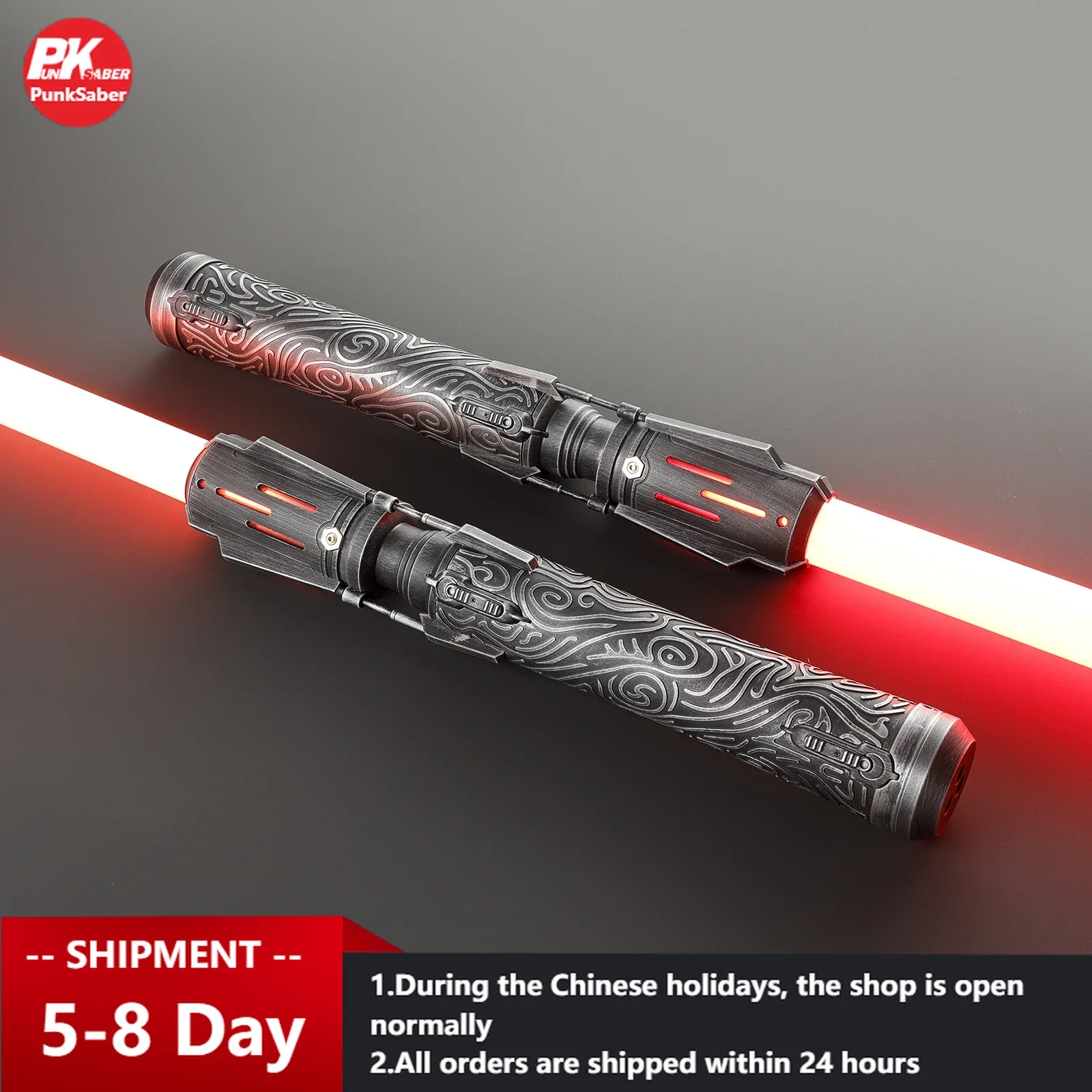 PunkSaber V3 Xenopixel Lightsaber Metal Hilt Smooth Swing Blaster Heavy Dueling Double Bladed Lightsaber Cosplay Gift Laser Toys