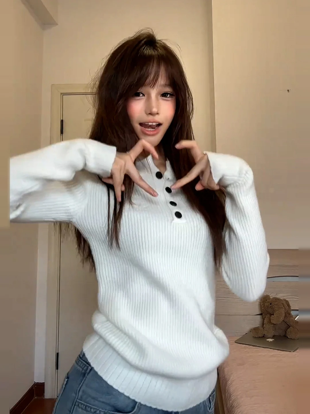 

Loose Sle Women's Knitted Sweater White Slim Fit Innerwear Outerwear Autumn Winter New Arrival Lazy Sle Knit Base irt Top