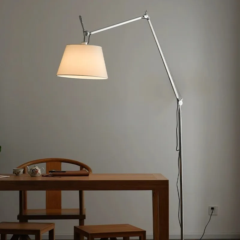 Lampadaire LED industriel italien rétro en métal, pour chambre à coucher, salon, étude, bras réglable, télescopique, pêche, économie d'énergie ambiante