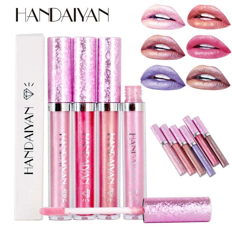 

HANDAIYAN Diamond Pearlescent Liquid Lip Gloss Shimmer Lip Tint Long-Lasting Non-Stick High-Shine Gloss Radiant Beauty Gift