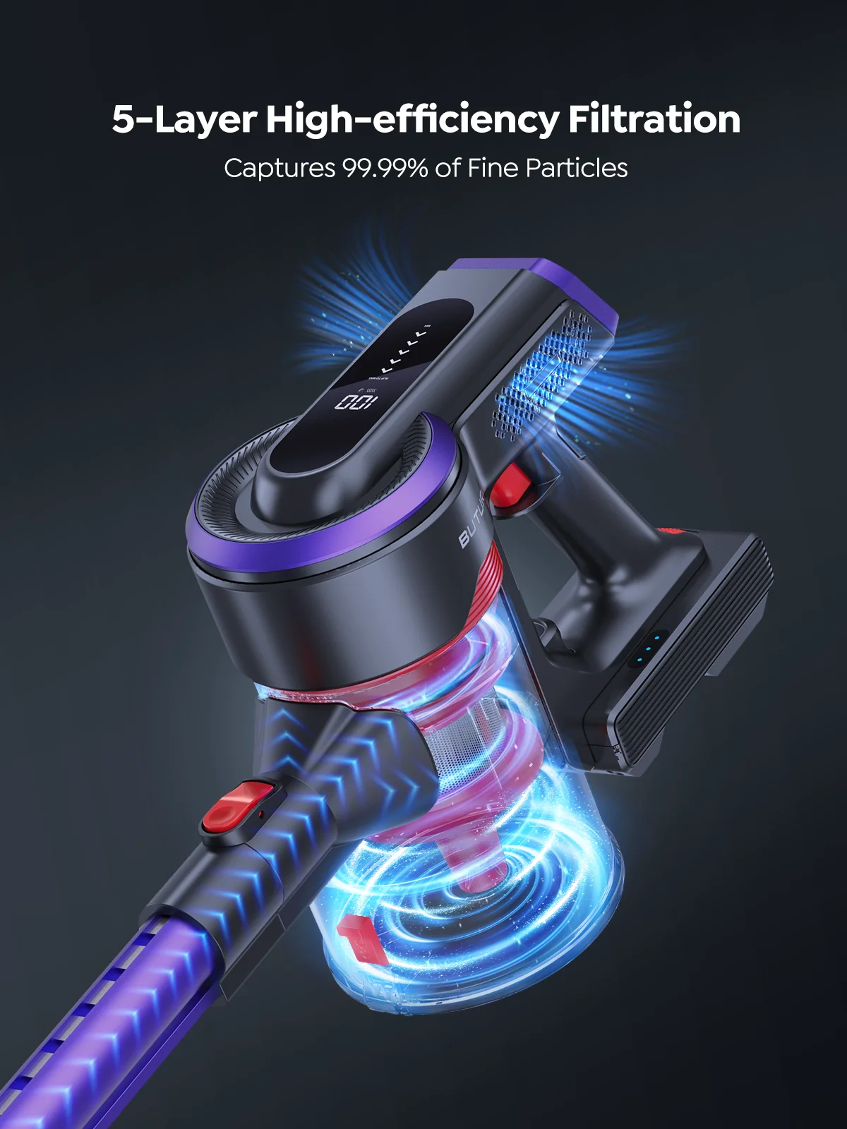 Buture JR400 38000Pa Cordless Vacuum Cleaner Handheld 450W With