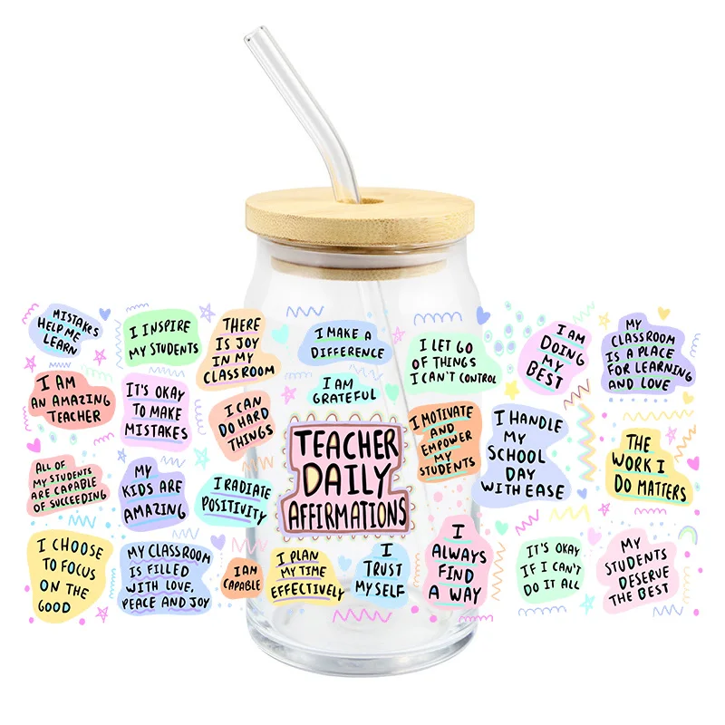 Uv Dtf Teacher Daily Affirmations Transfer Sticker Diy Waterproof All Of My Students Are Capable Of Succeeding Custom Decals