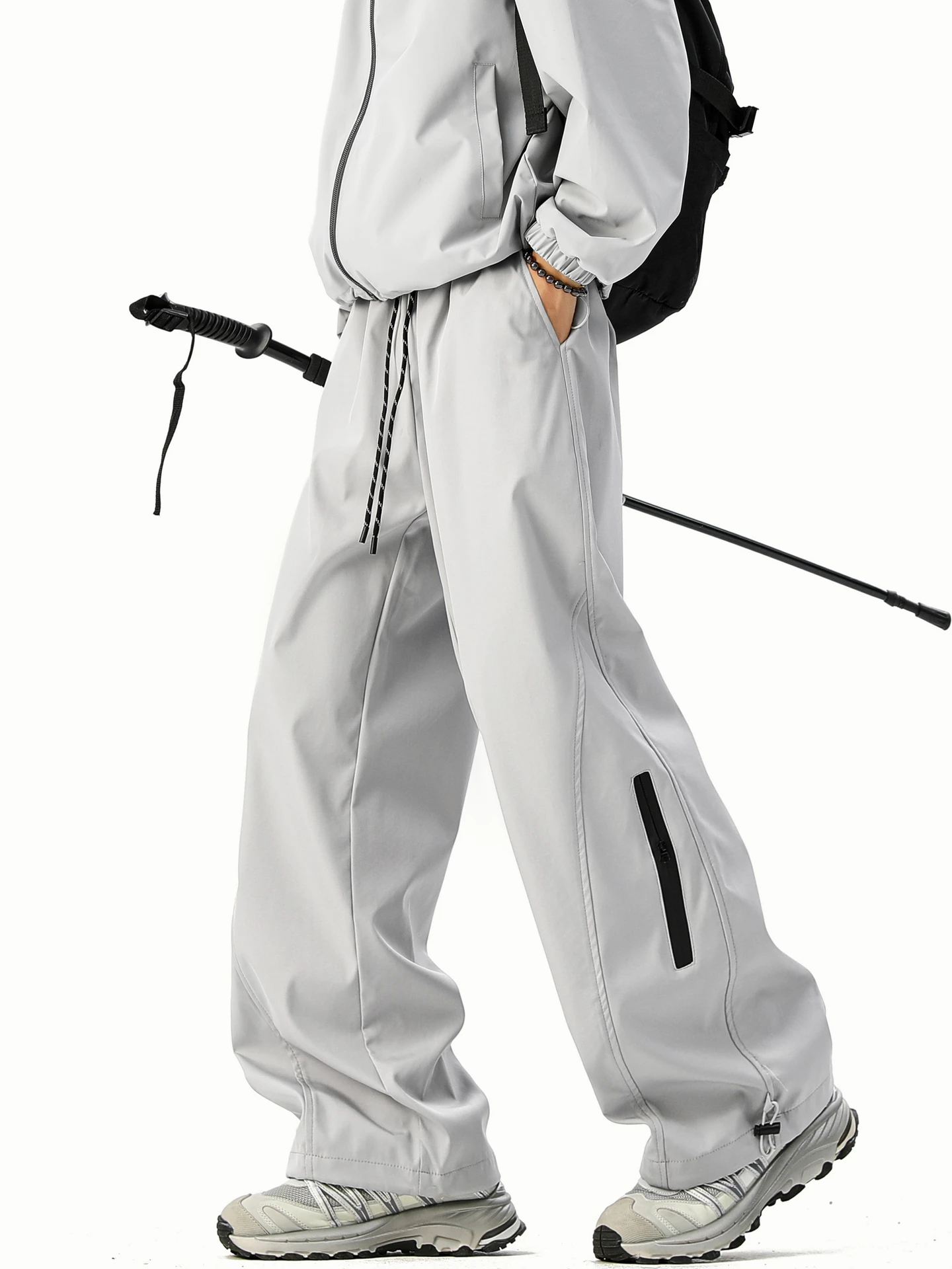 

American Functional Sle Zipper Hiking Pants Men's Casual Outdoor Sports Leisure Straight Tube Climbing Trousers