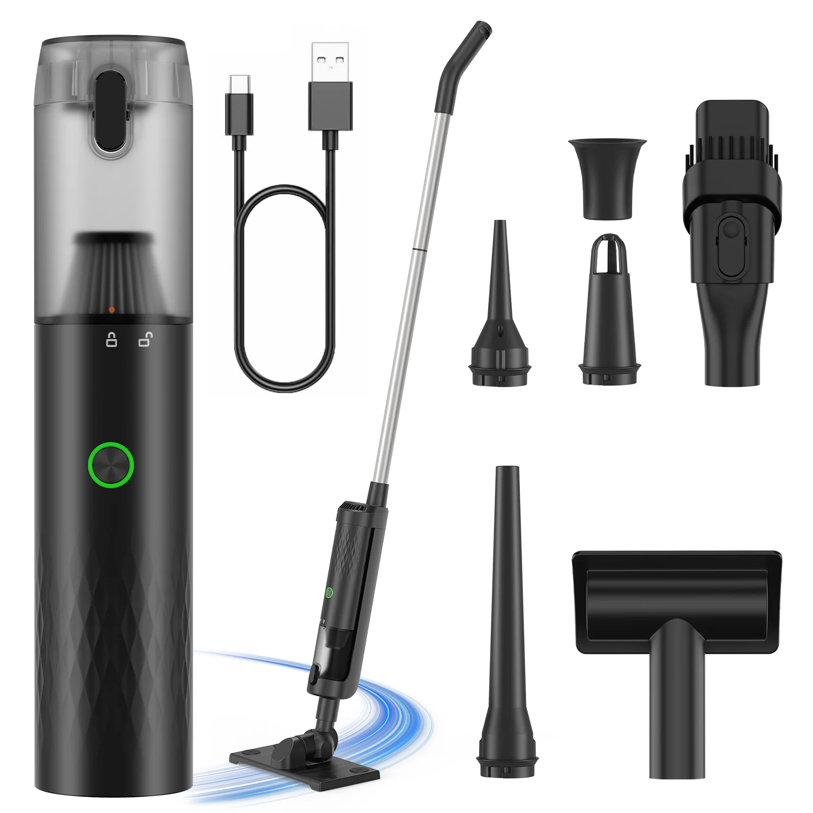 OMESER Multi-functional Outdoor Handheld Cordless Vacuum Cleaner High Suction Home Power Removable Dust Cup Efficiently Cleaning
